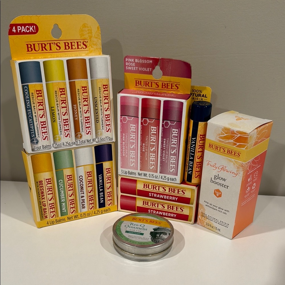 Burt's Bees lot of Lip Balm and Skin Care set of 17 items description details